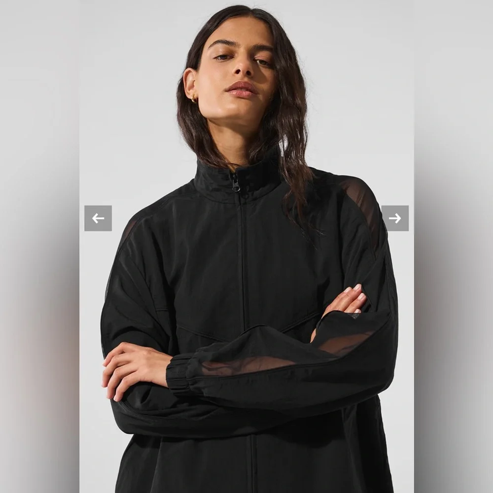 ALO Yoga NWOT Origin Full Zip Track Jacket Black Size M - Picture 5 of 14